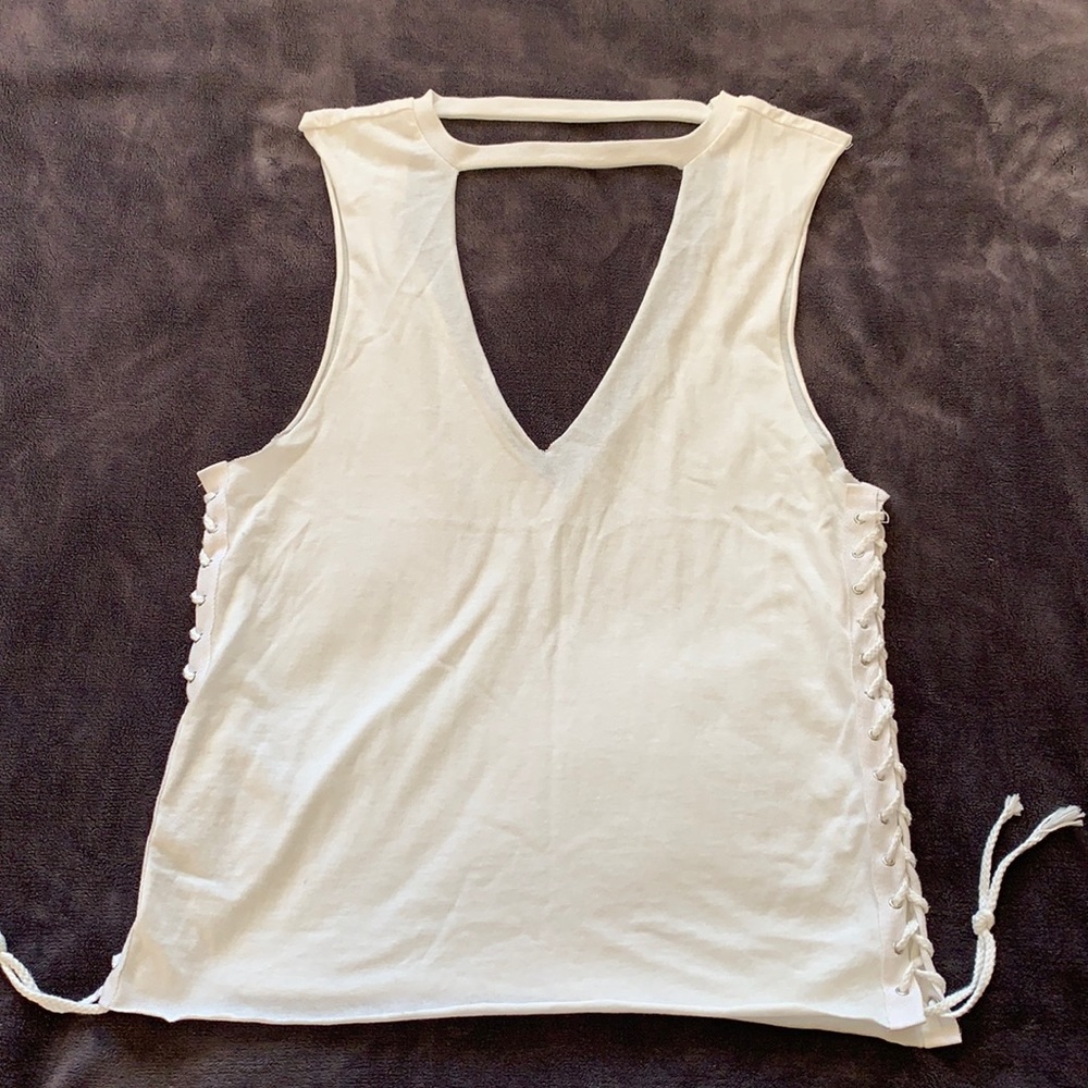 Forever 21, L, white with ties on the sides